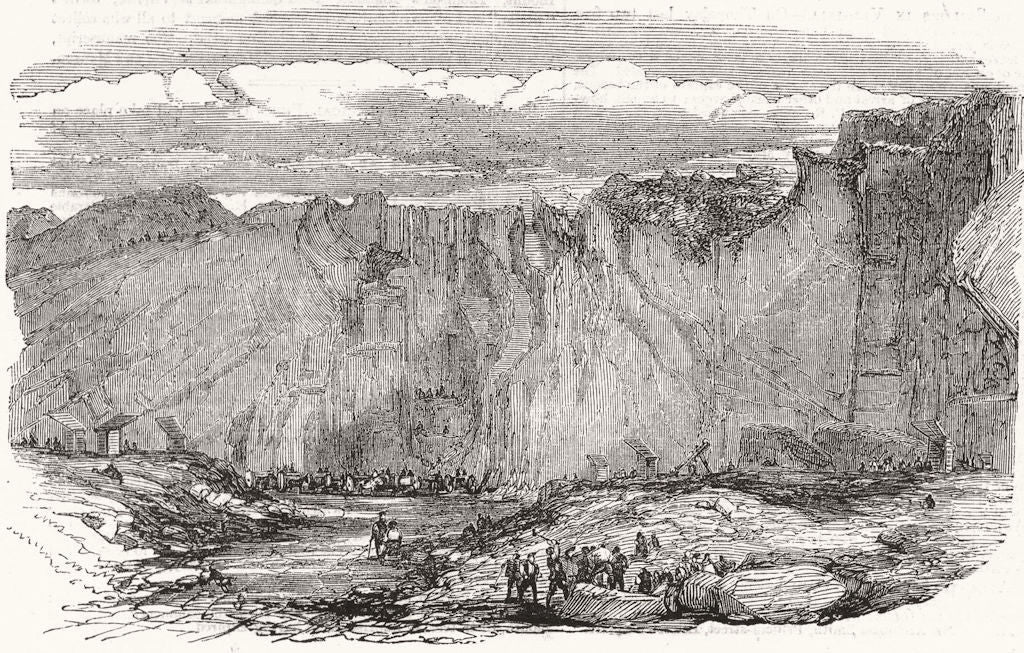 ABERDEEN. Granite Quarries, Rubislaw  1857 old antique vintage print picture